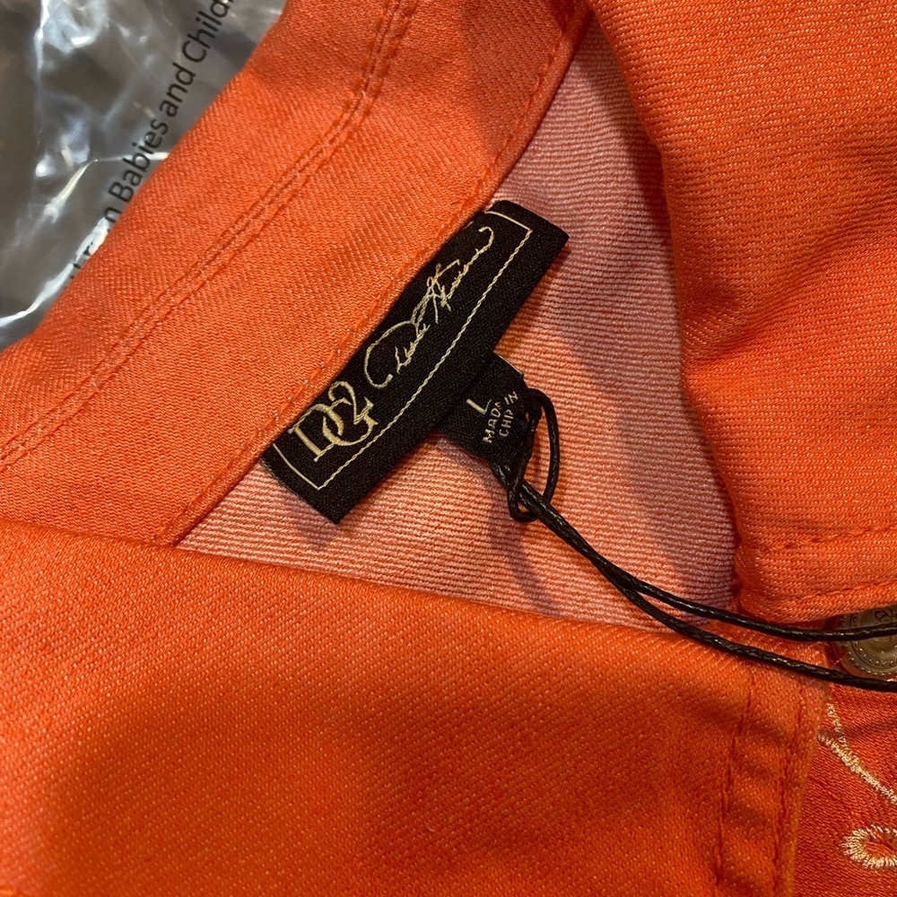 DG2 Embroidered Salmon color Denim Jacket size L NWT - Picture 4 of 10